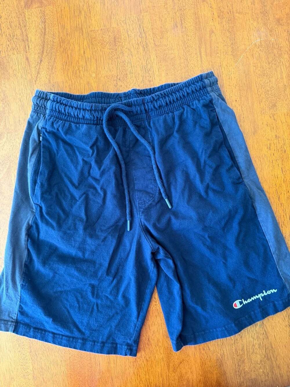 Champion Athletic Shorts Size M Navy Blue Cotton Drawstring Pockets